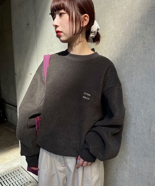 CITEN / Fleece-lined crew neck top