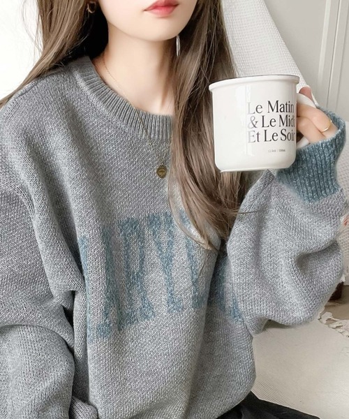 日本🇯🇵連線 JAVA  兩面可穿!雙色logo寬鬆針織套頭衫 復古 寬鬆 針織衫 針織 長袖 套頭衫 4色(任買兩件711免運)/預購