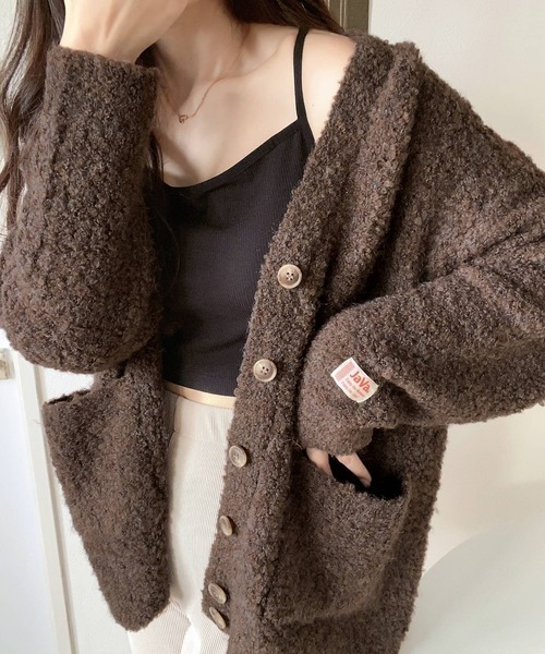 日本🇯🇵連線 JAVA V領圈圈毛線針織開襟衫 排扣 V領 復古 寬鬆 針織衫 針織 長袖 開襟衫 4色(任買兩件711免運)/預購