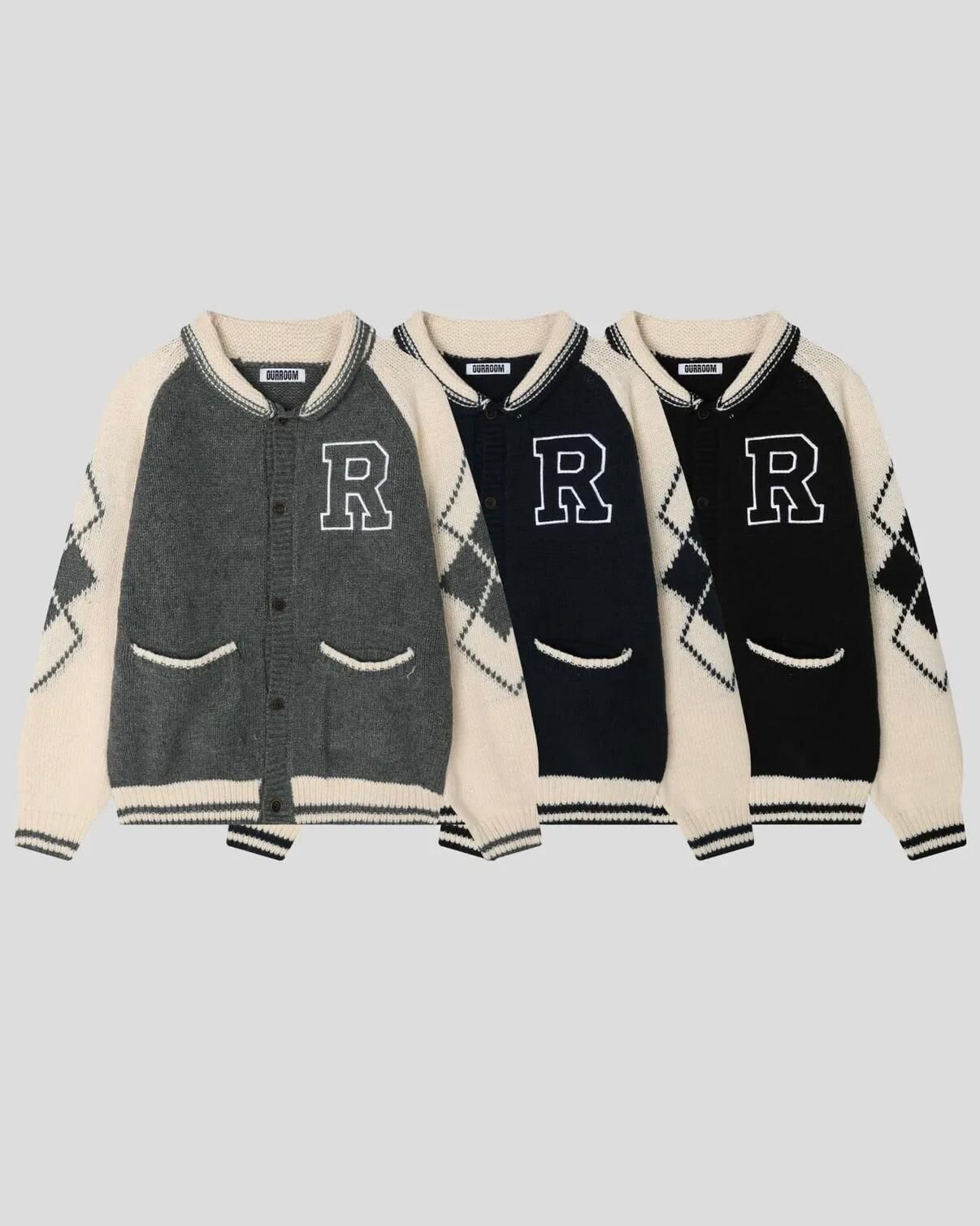 英文字開胸針織外套 OUR ROOM-161JK