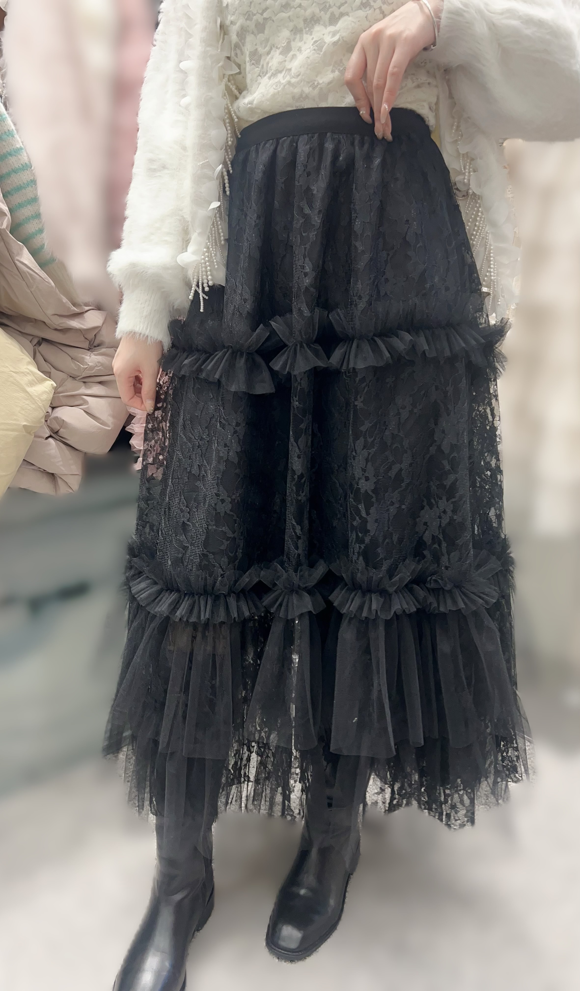 AW42  高質LACE長裙    腰26 -46  HIP 60  長34   $509 (一口價)