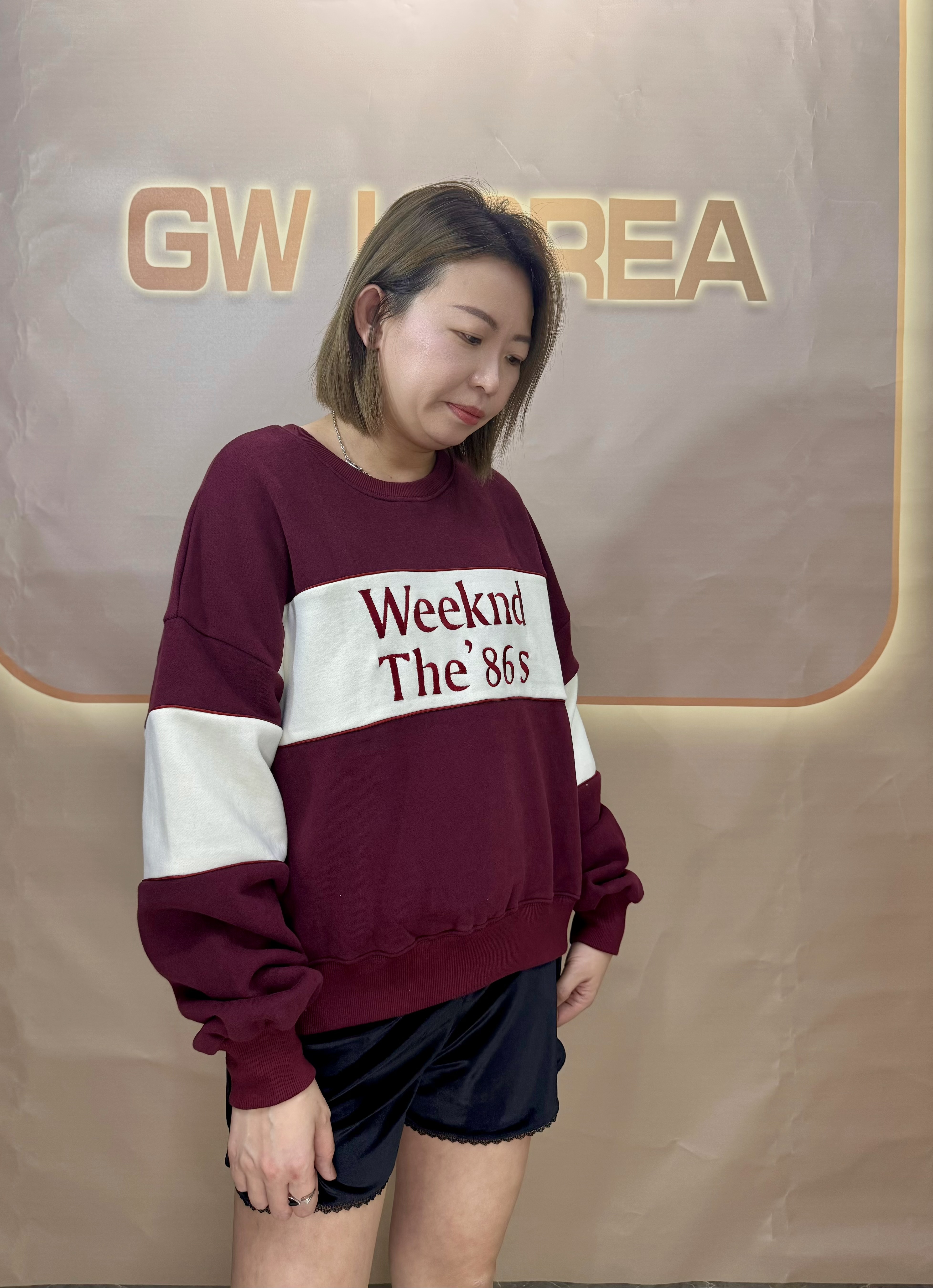 LA251715 刺繡字Weekend衛衣