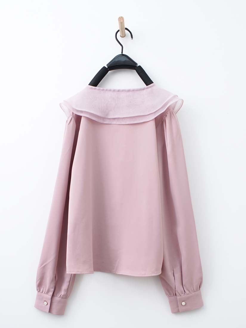 溫甜氣質復古領片上衣