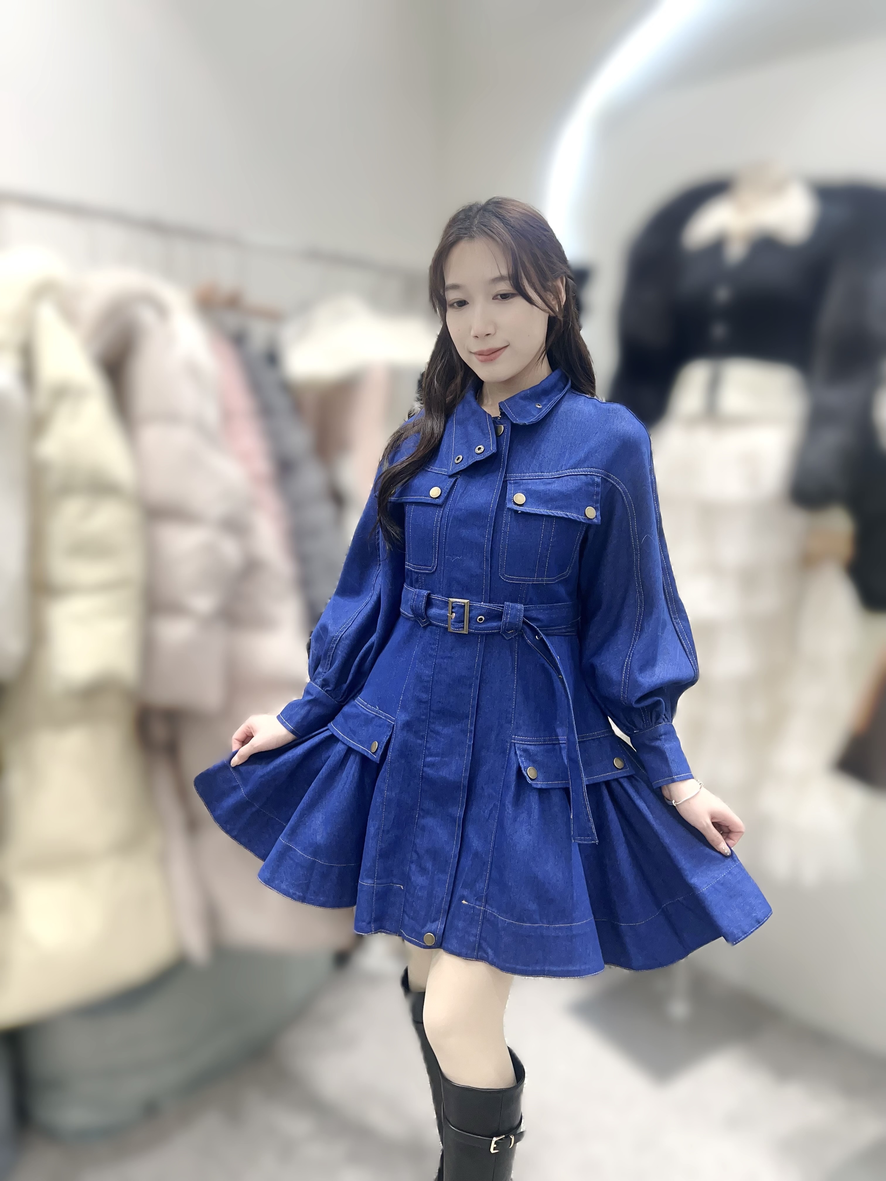 AW61  韓風型格牛仔裙   胸 37  腰32  長32.5   $699 (一口價)