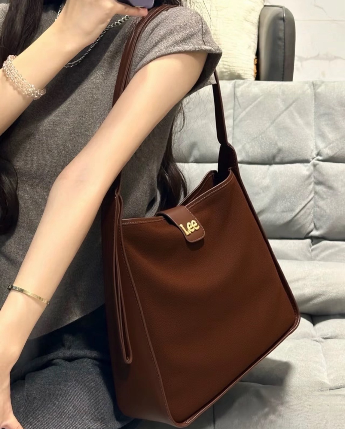 LEE 暖冬色系HOBO單肩包 兩色