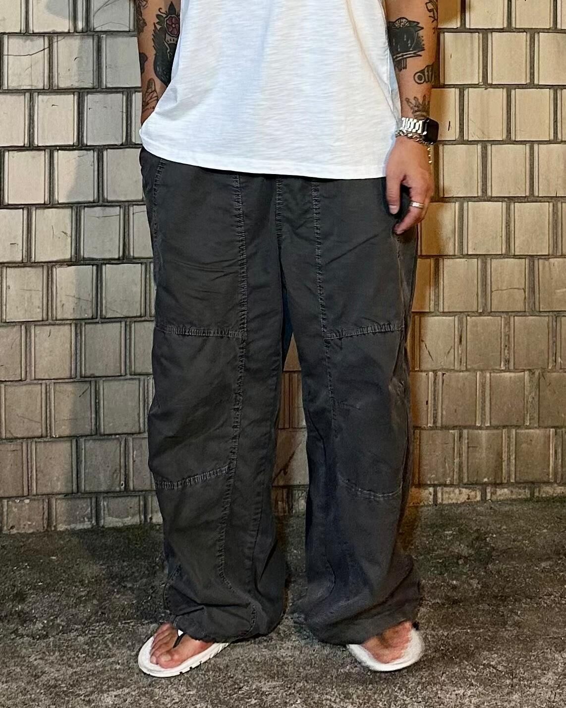 洗水淨色可束腳鬆身褲 P3226