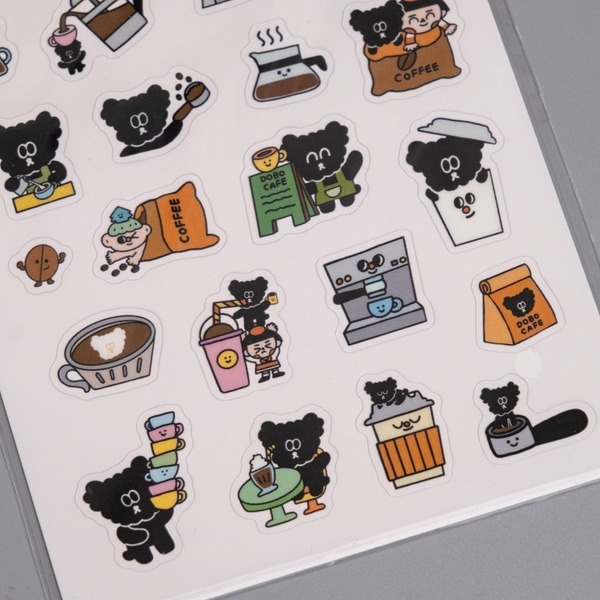 DOBE咖啡廳 透明小貼紙 手帳貼紙｜微醺斑比