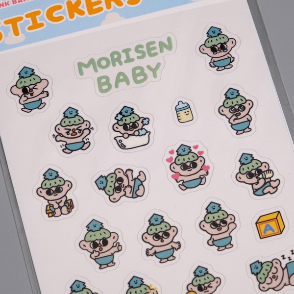 小森寶寶 透明小貼紙 手帳貼紙｜微醺斑比