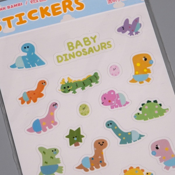 恐龍寶貝 透明小貼紙 手帳貼紙｜微醺斑比
