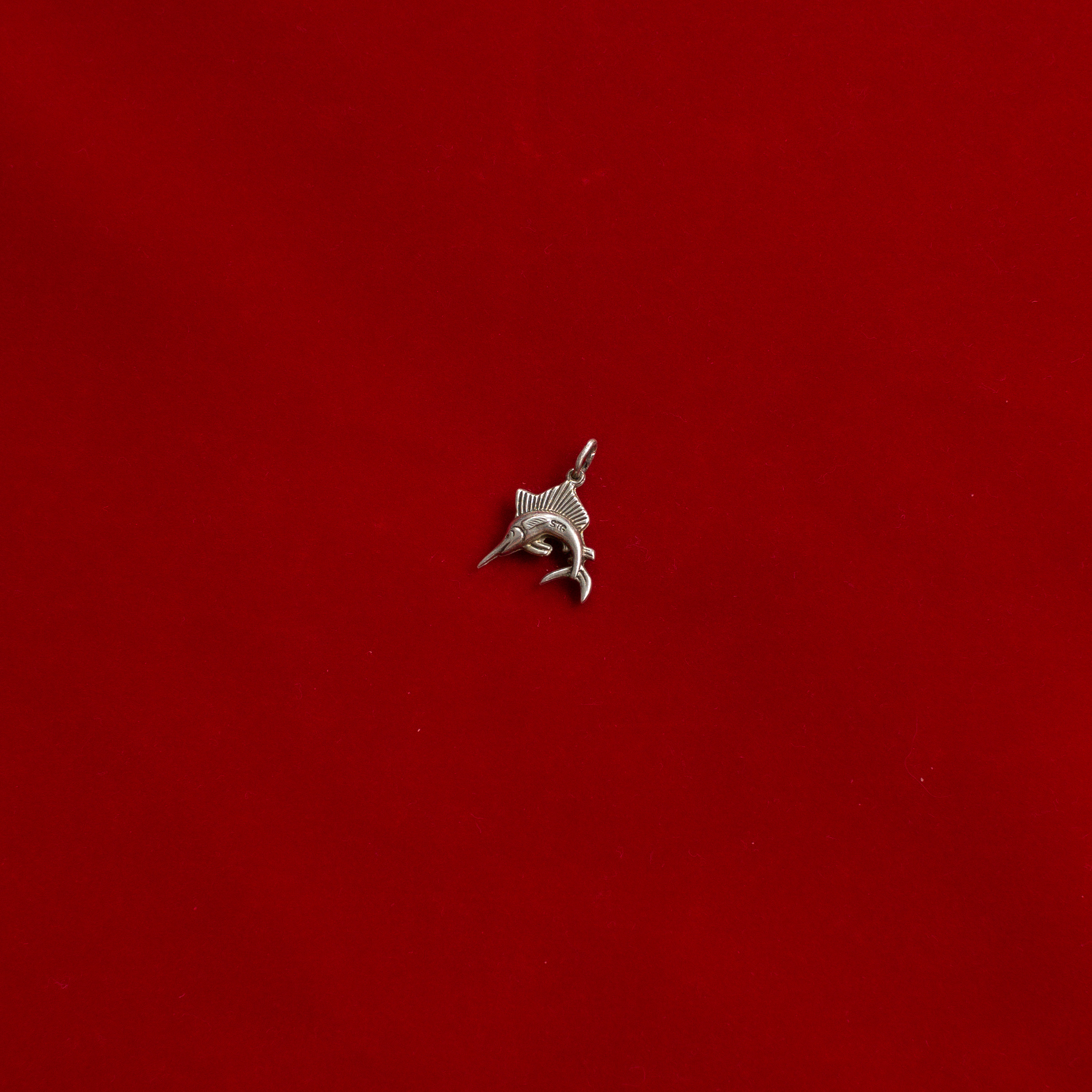 VINTAGE STERLING SILVER PENDENT 美國 純銀 劍魚 立體 墜飾