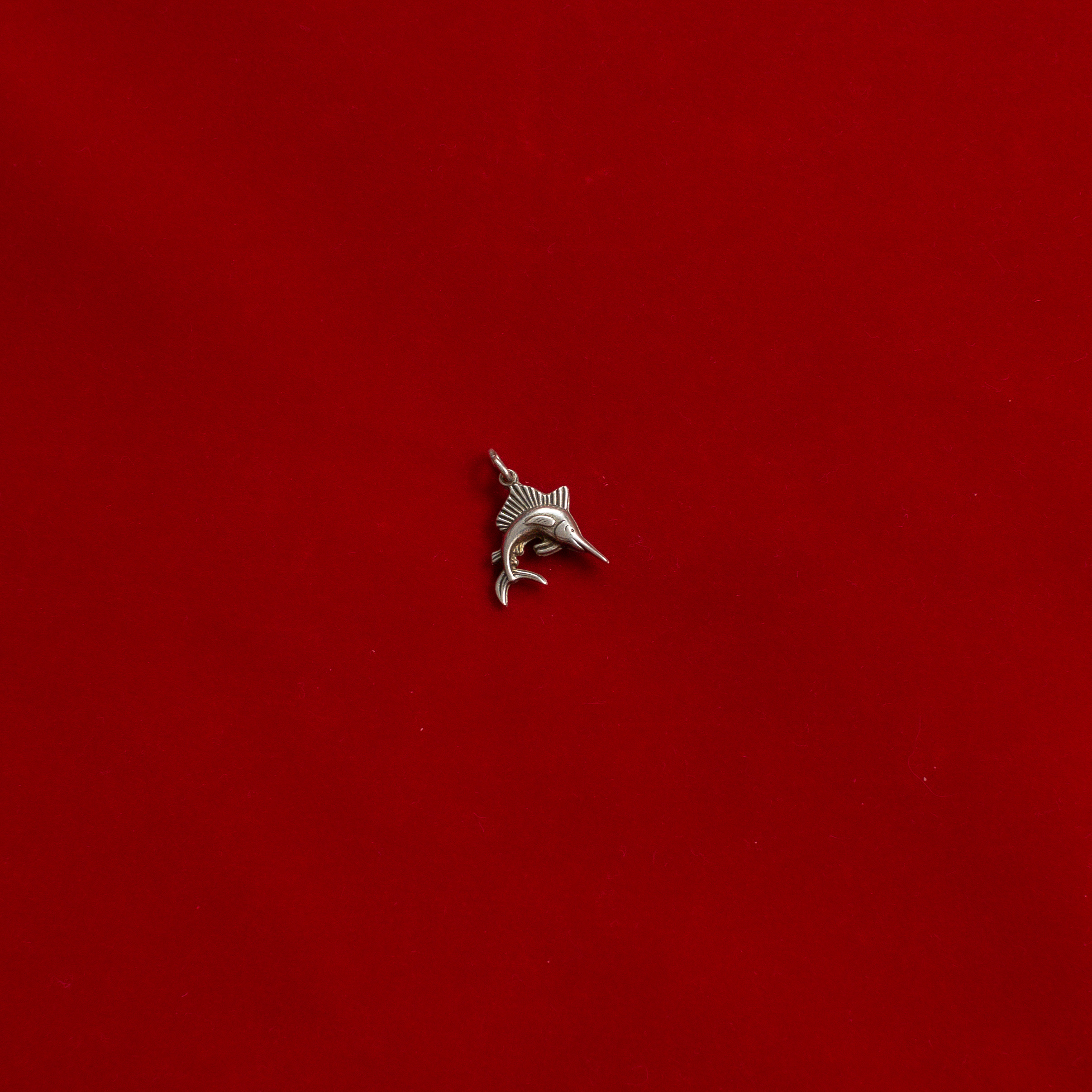 VINTAGE STERLING SILVER PENDENT 美國 純銀 劍魚 立體 墜飾