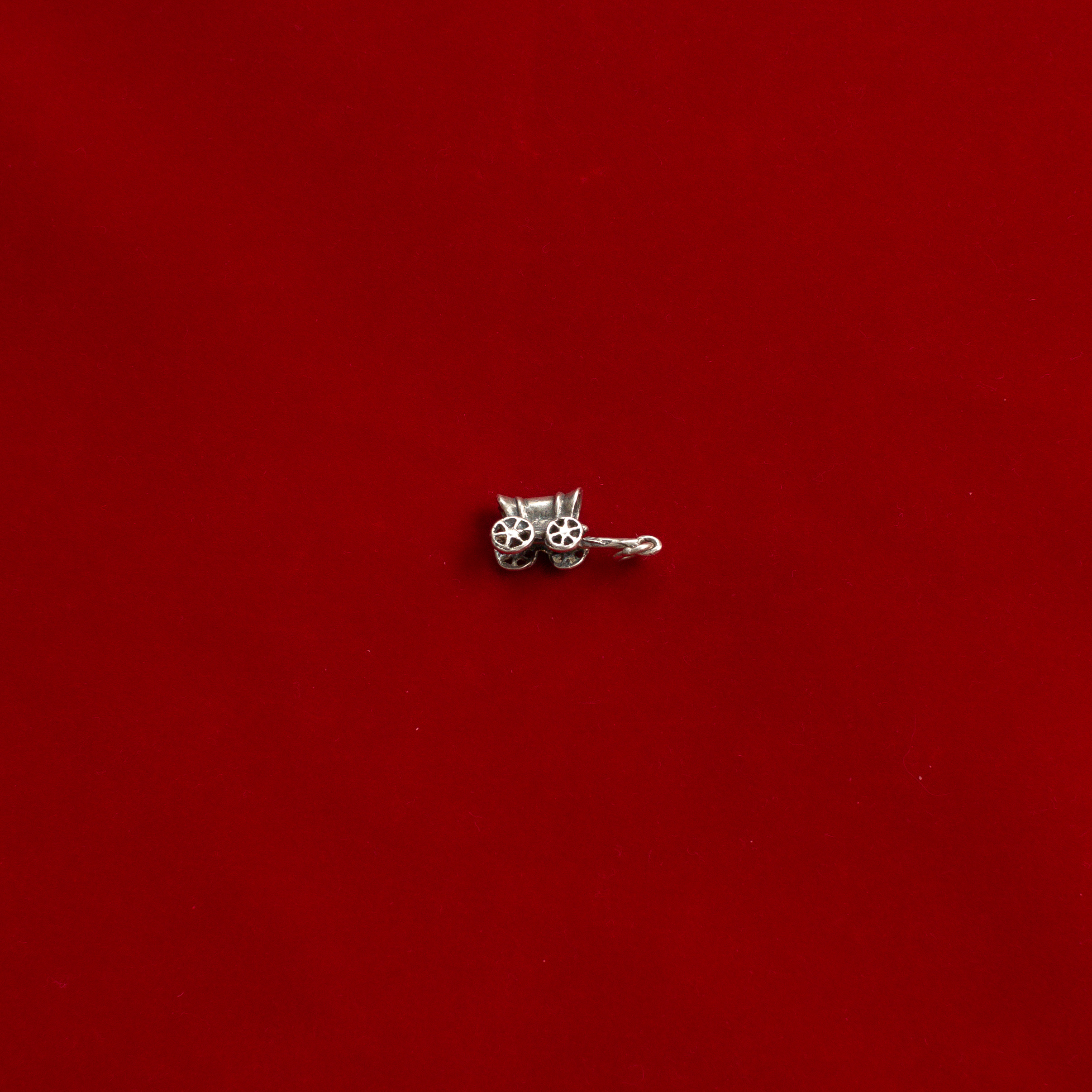 VINTAGE STERLING SILVER PENDENT 美國 純銀 馬車 立體 墜飾