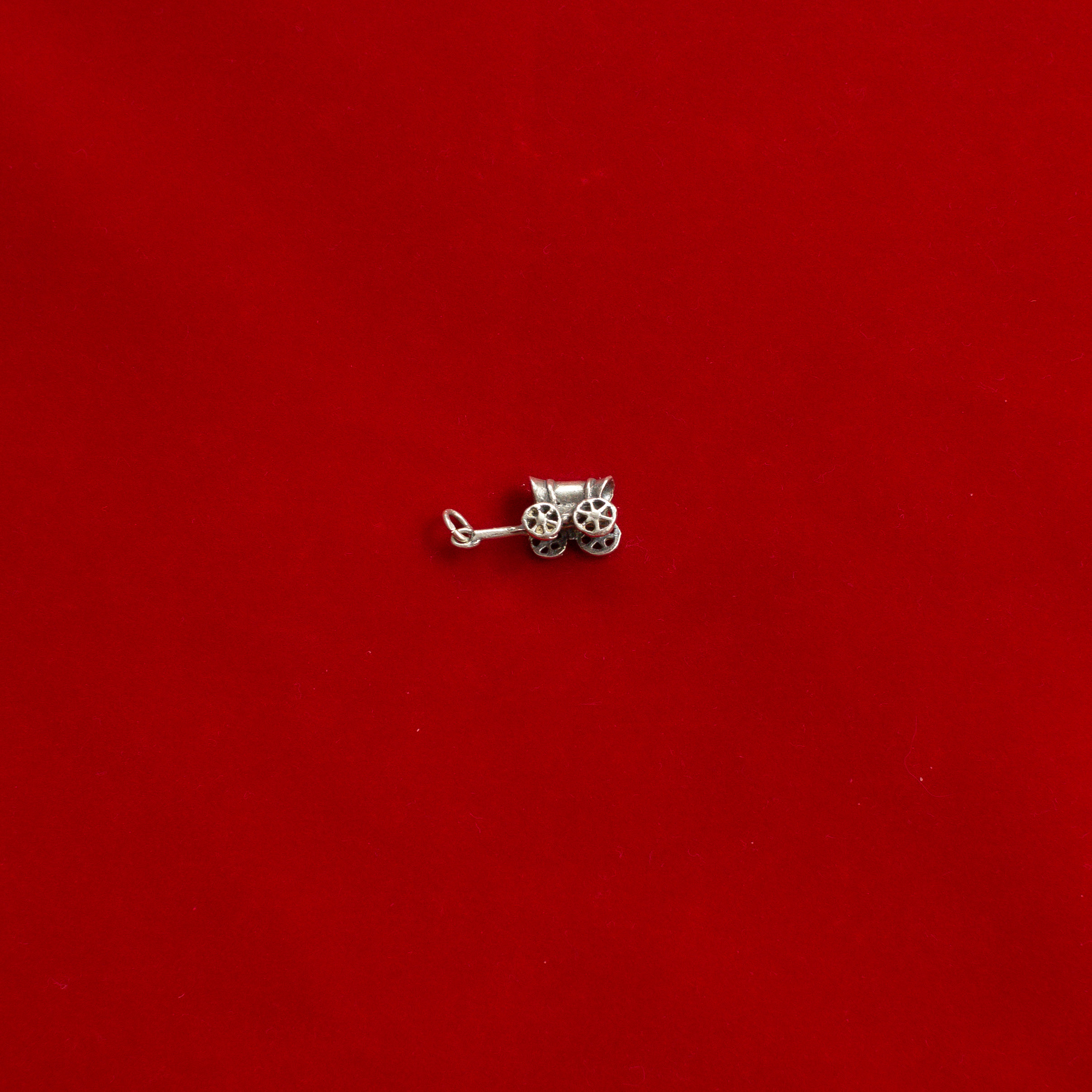 VINTAGE STERLING SILVER PENDENT 美國 純銀 馬車 立體 墜飾