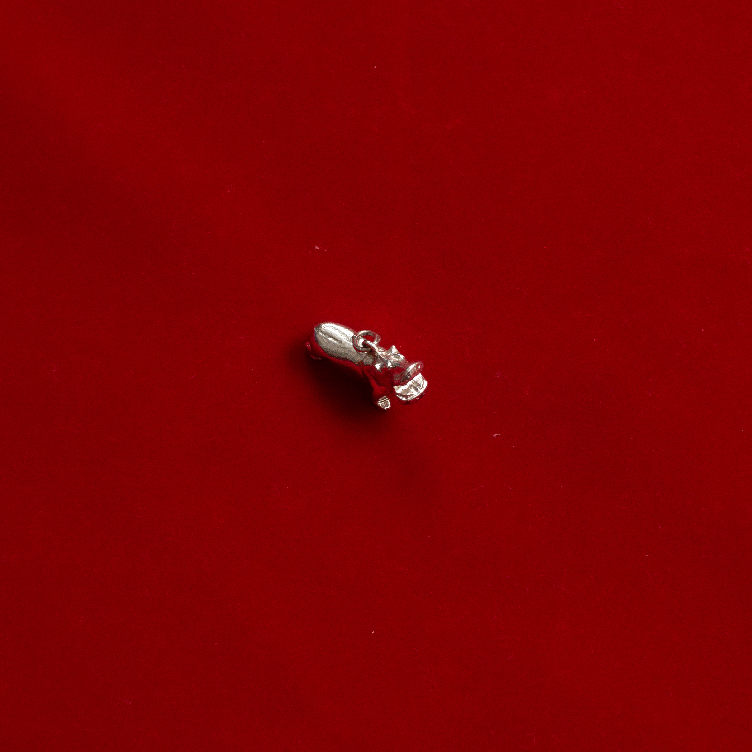 VINTAGE STERLING SILVER PENDENT 美國 純銀 河馬 立體 墜飾