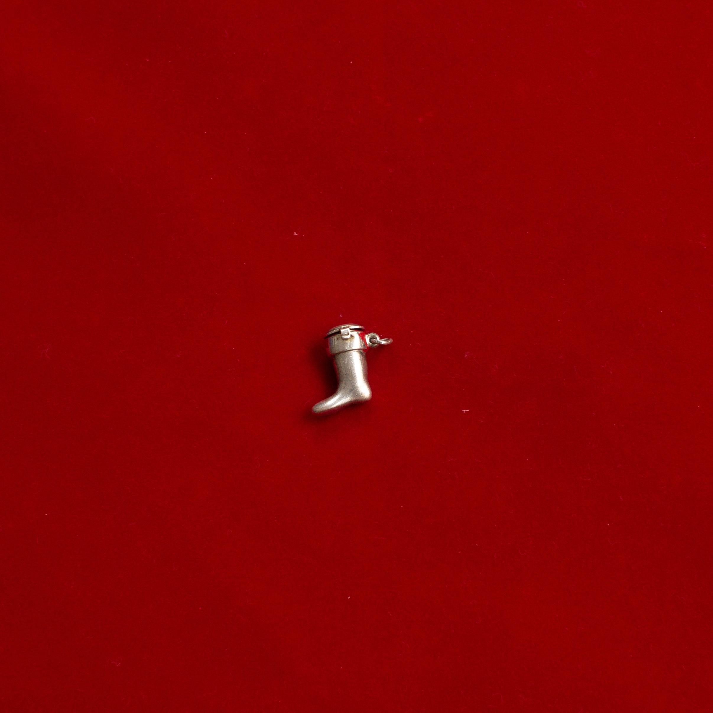 VINTAGE STERLING SILVER PENDENT 美國 純銀 聖誕襪 小精靈 立體 墜飾