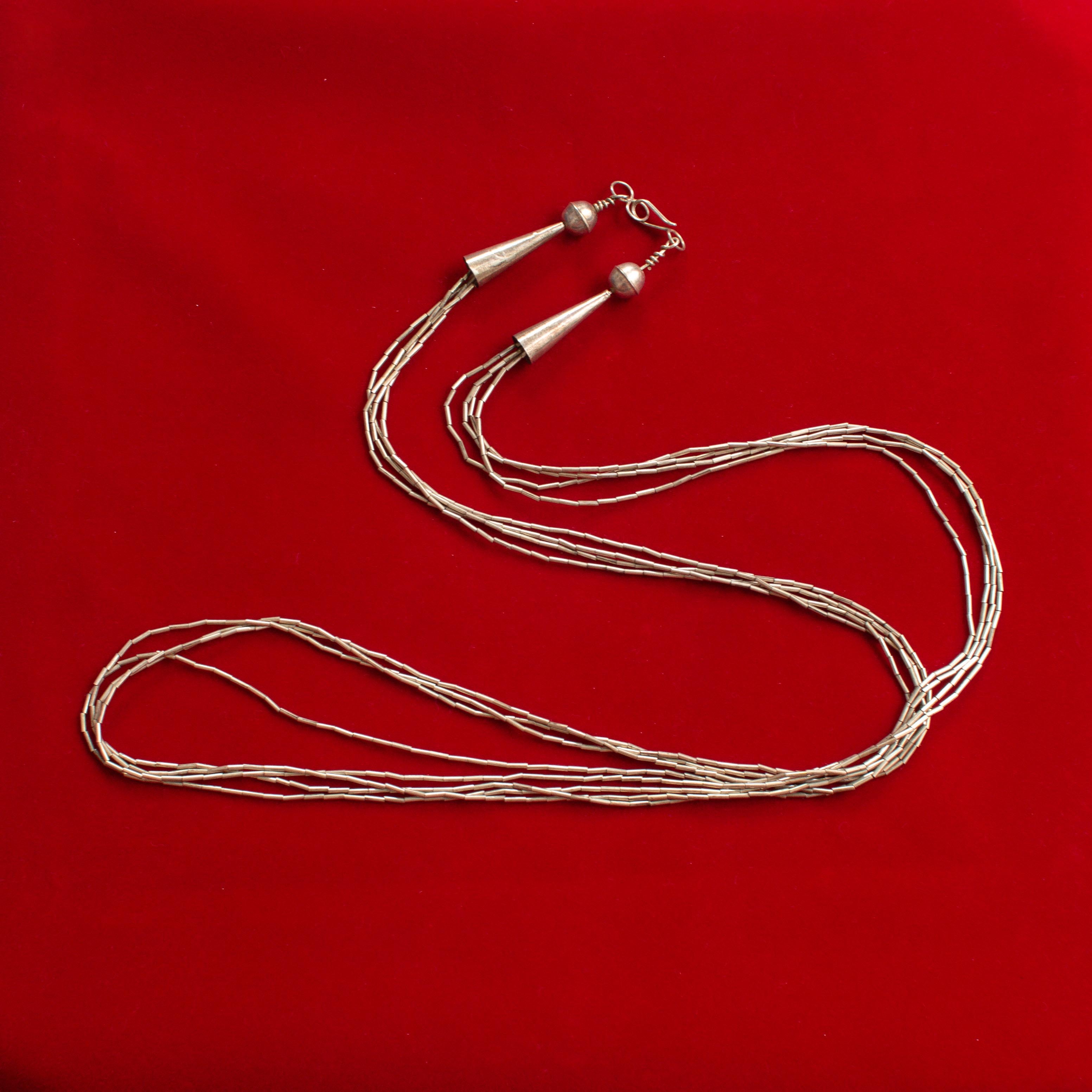 NAVAJO SILVER NECKLACE 美國 原住民 納瓦霍 銀管 項鍊