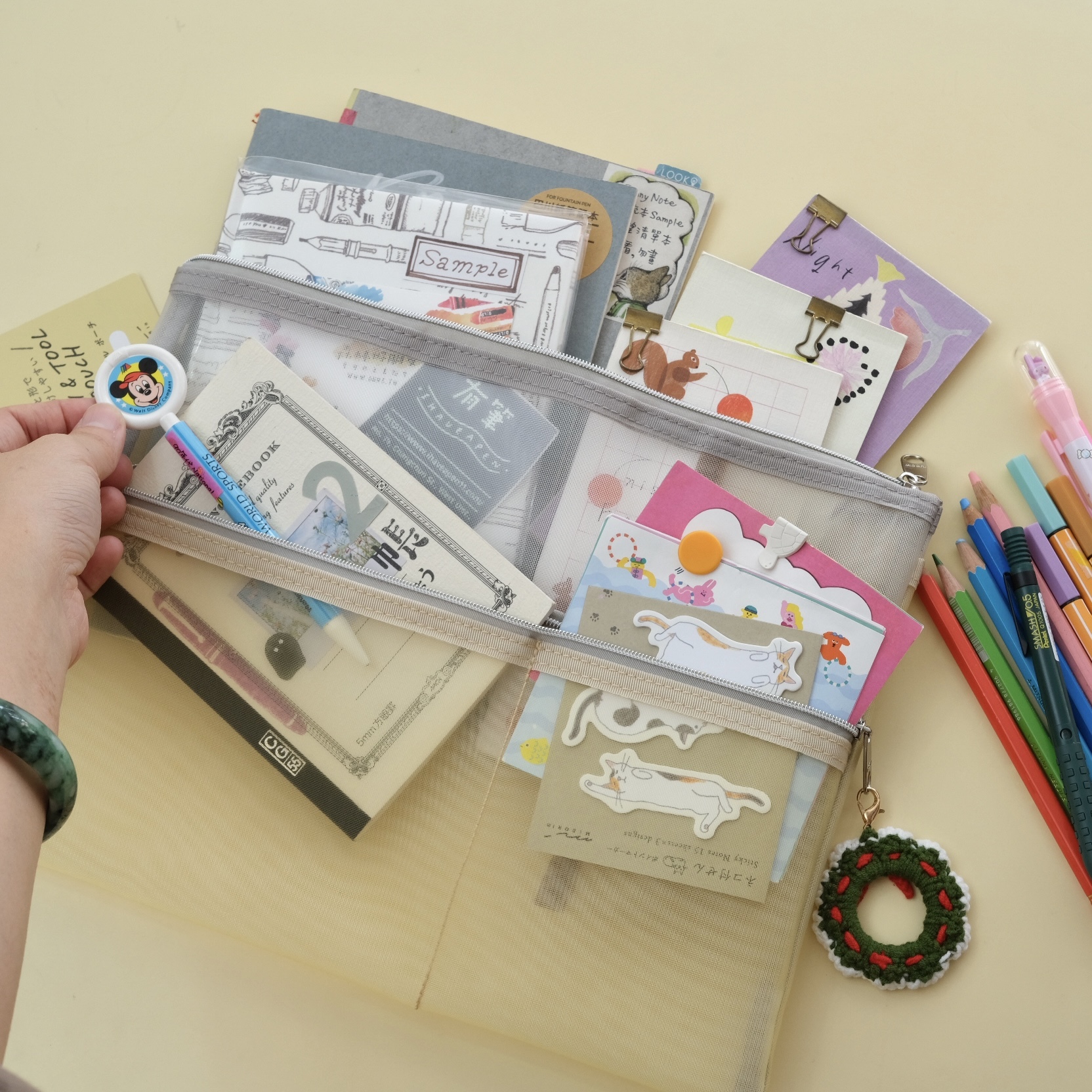 B5 多功能 網眼分隔收納袋｜midori 日本