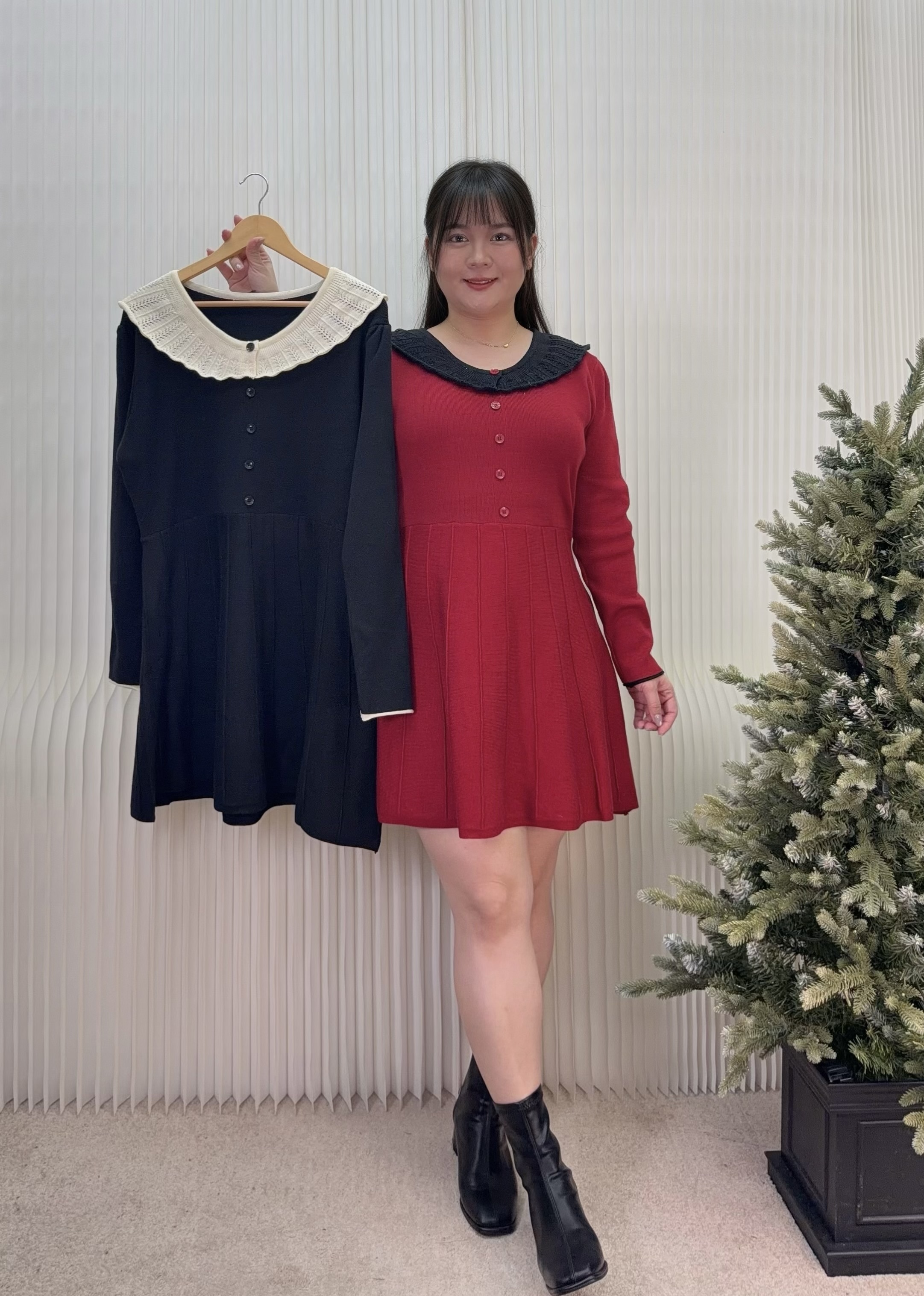 23.可愛領針織短洋