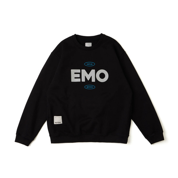 Hutch Pocket Crew Sweat not Emo SW001-25-BLK 男 長袖上衣 休閒長袖 黑