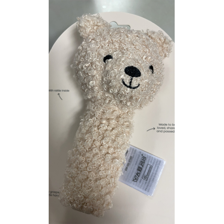 荷蘭Jollein 泰迪熊手搖鈴-Naturel／福利品