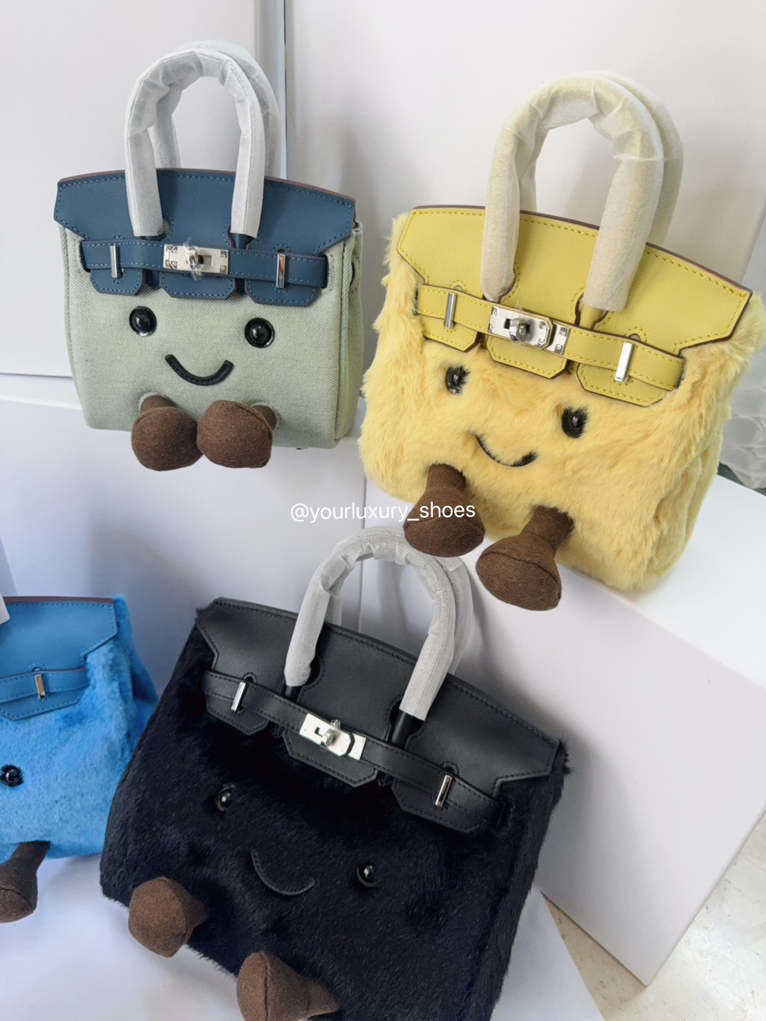 【Luxury】CTAND JIM Birkin 實拍 柏金包 獨家販售 關穎同款 超可愛 鉑金街頭翻玩包 絨毛手提肩背包 2WAY JELLYCAT萌臉造型