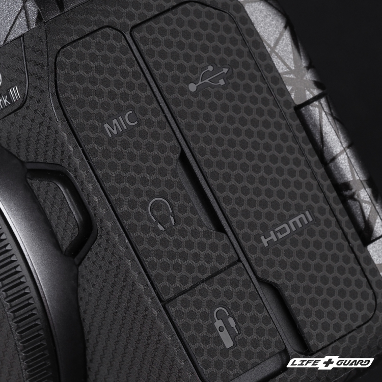 LIFE+GUARD ｜交織灰質感設計，Canon EOS R6 Mark III 相機貼膜細節展示圖