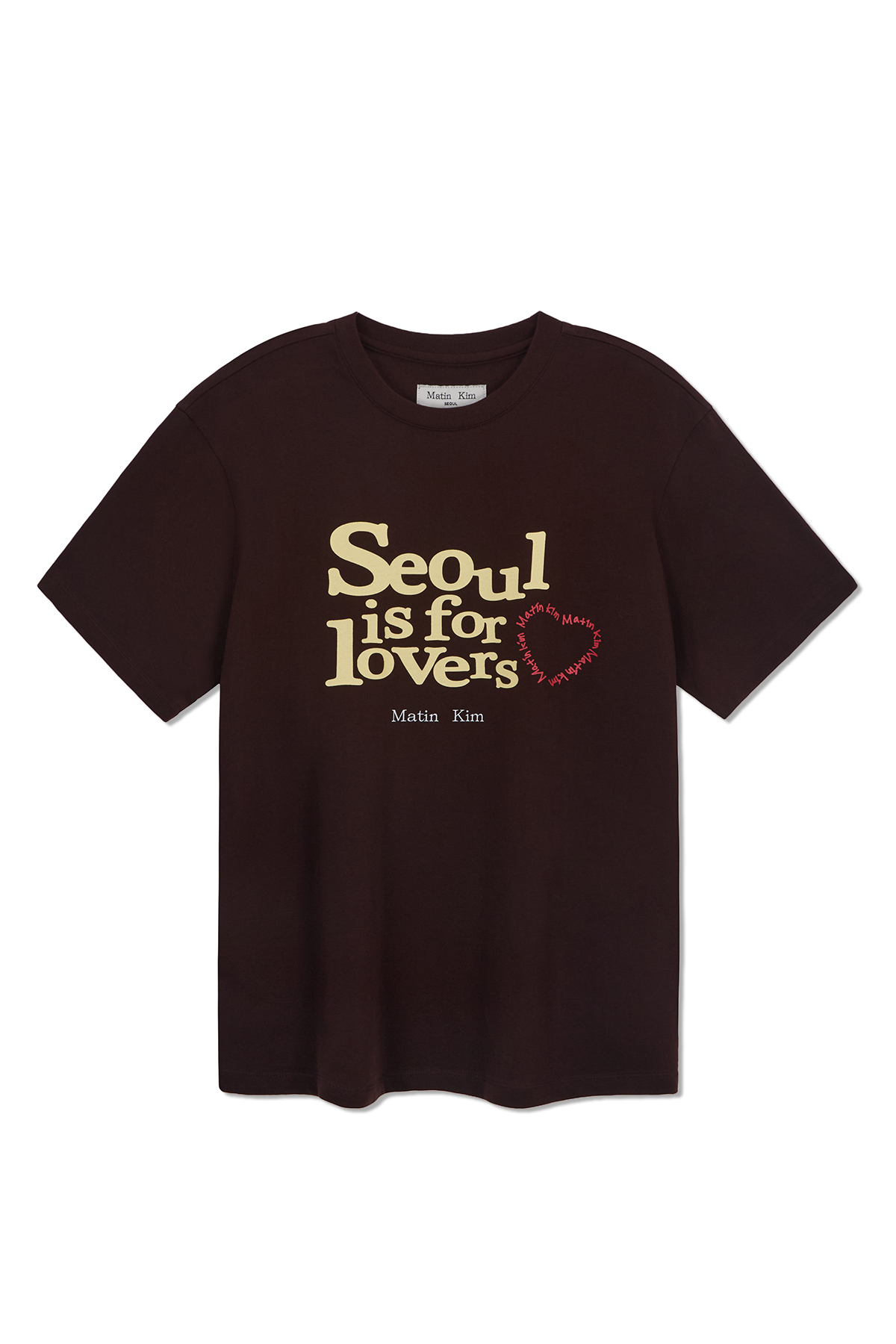 Seoul Lovers印花短T 棕色