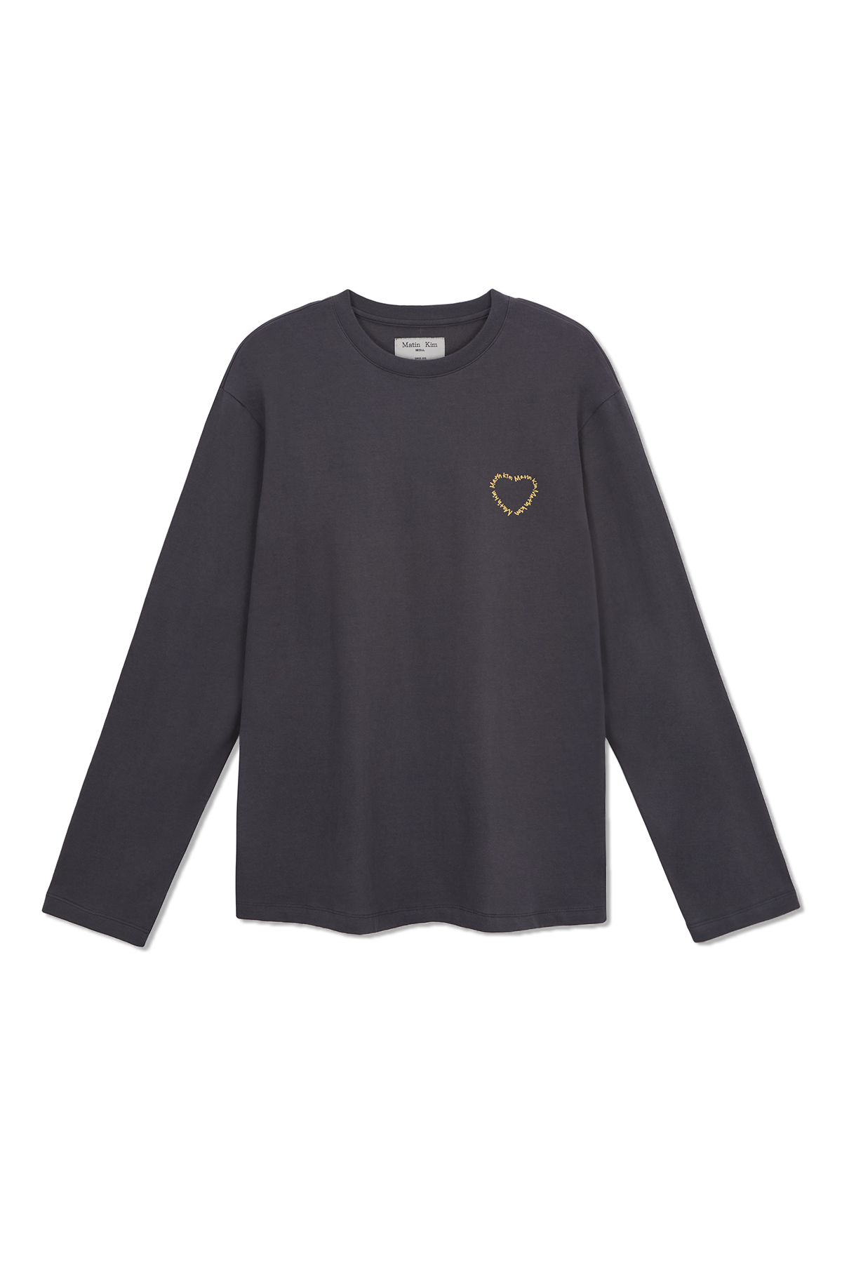 Seoul Lovers愛心印花長袖上衣 炭灰