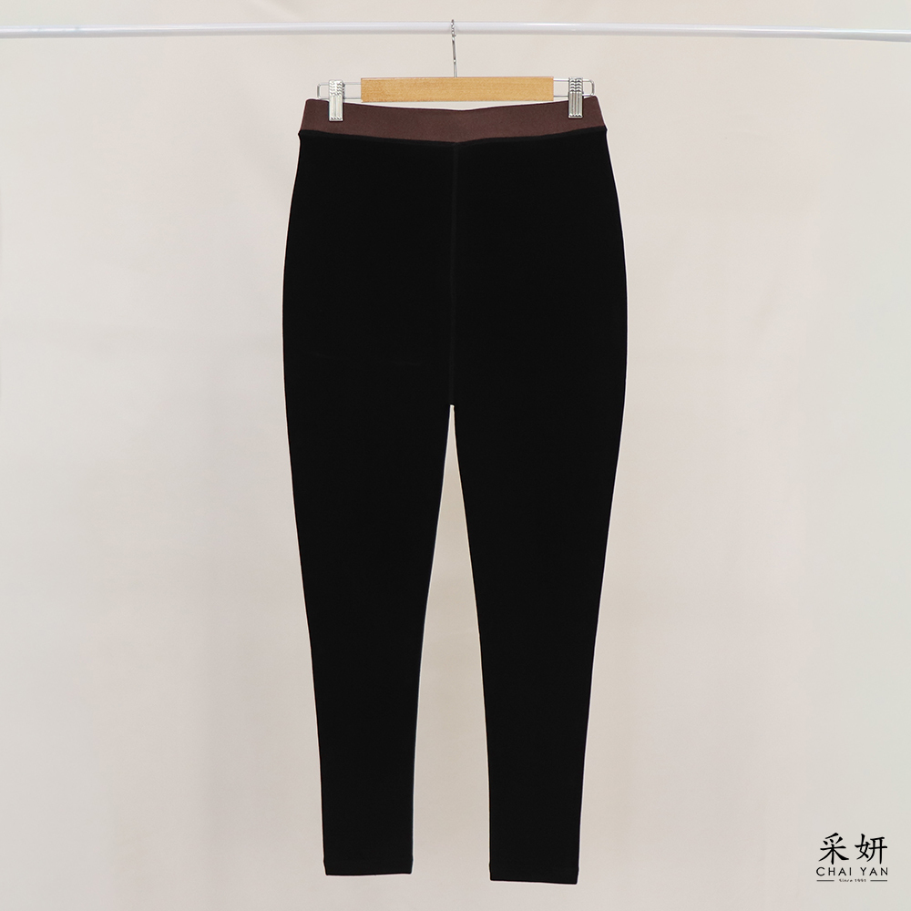 字母標刷絨保暖內搭貼腿褲