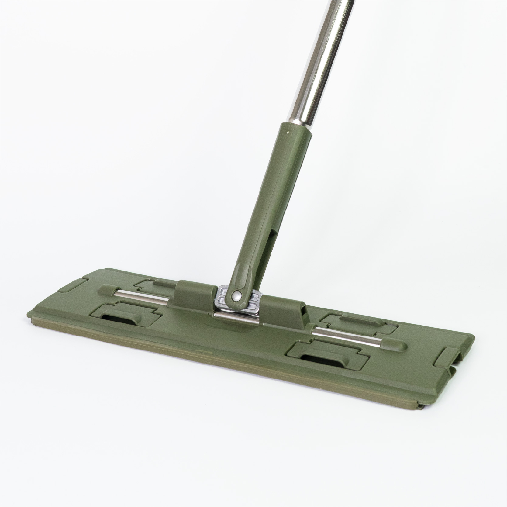 JDH－單支平板拖把＋拖布5入組 (38cm) 松墨綠