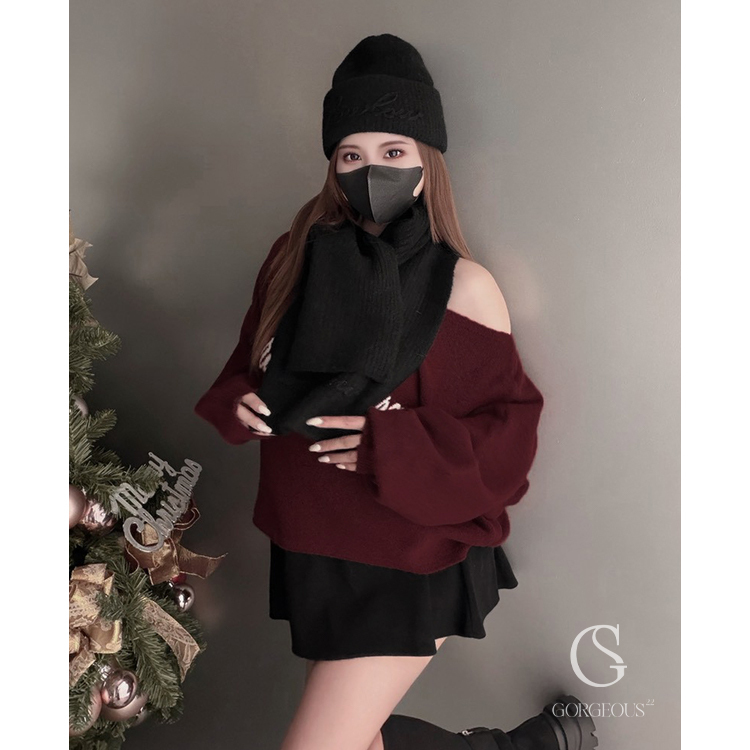 H106 「毛線立體字羊毛圍巾」