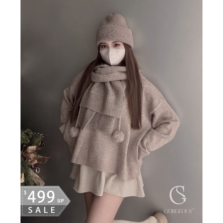 H106 「毛線立體字羊毛圍巾」