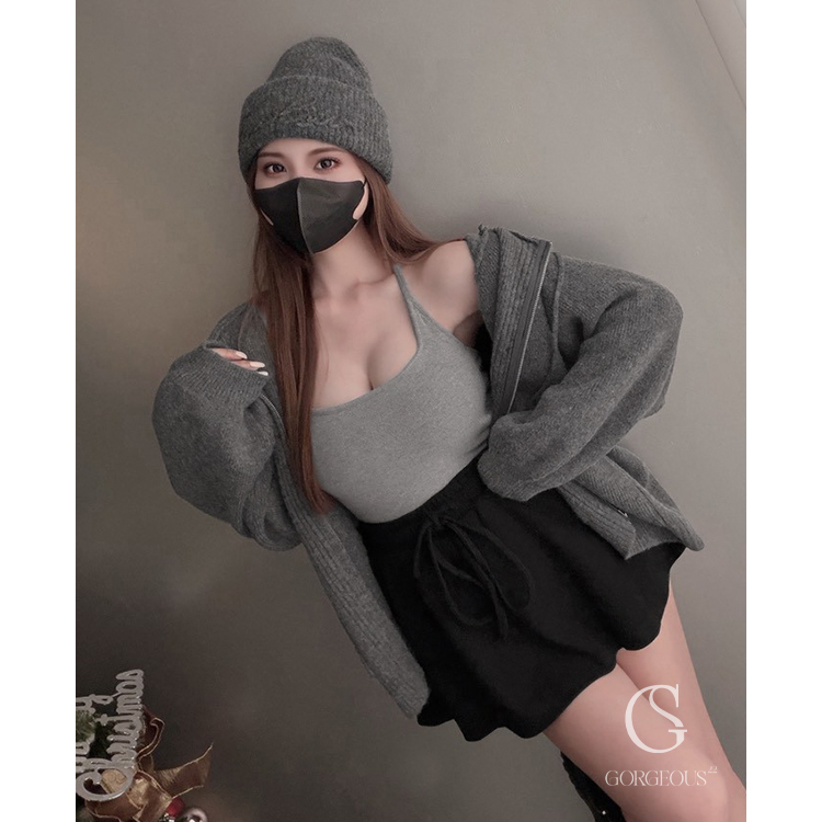 G9787 「羊絨繞脖BRA TOP」