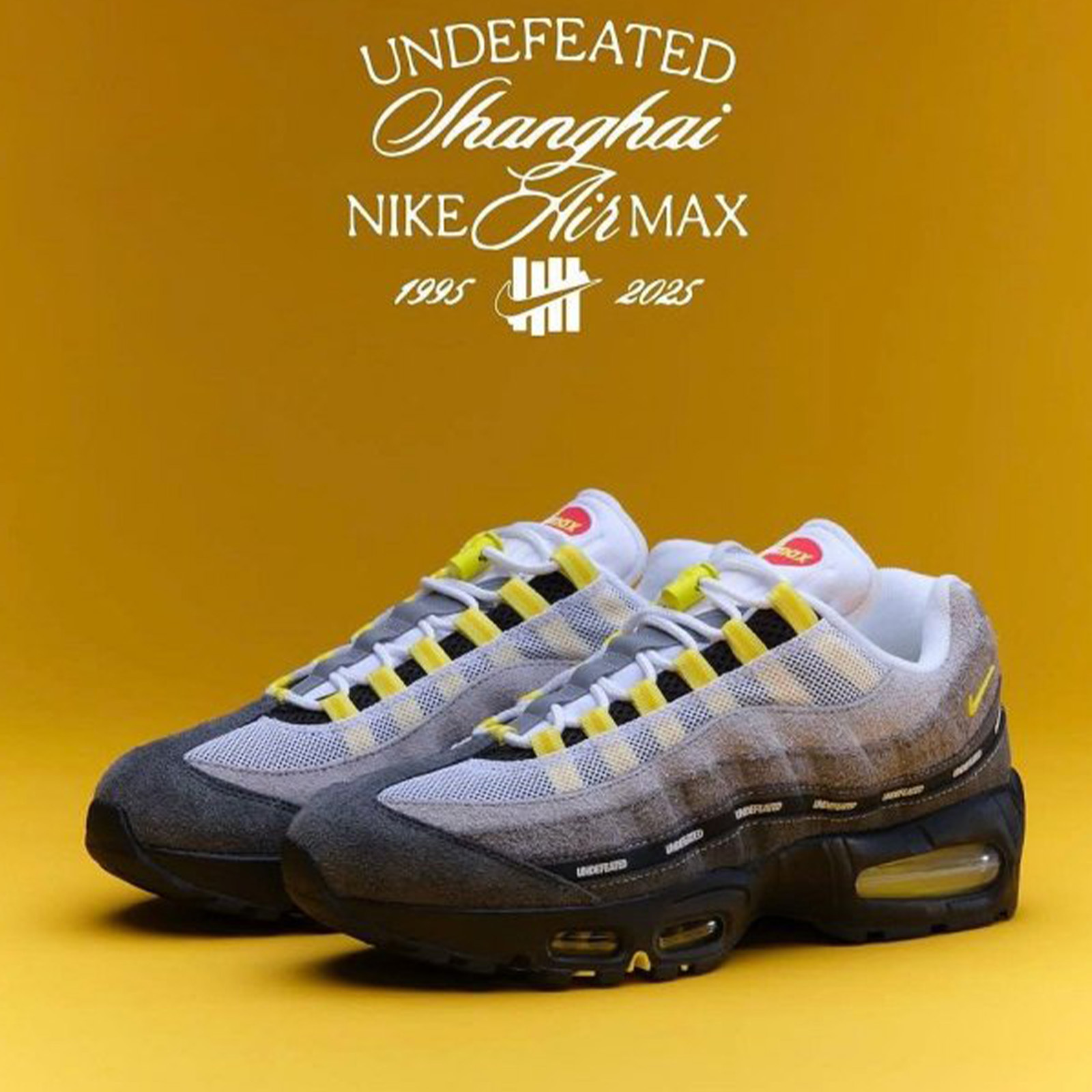 UNDEFEATED × Nike Air Max 95 Opti Yellow 全球限量600雙 獨立編號 上海限定 亮黃色 IB4523-002