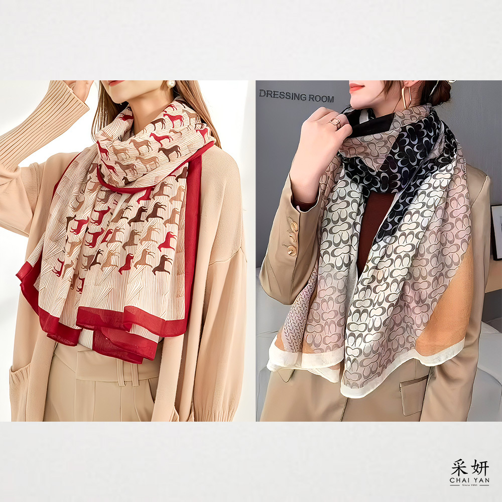 百搭長方絲巾