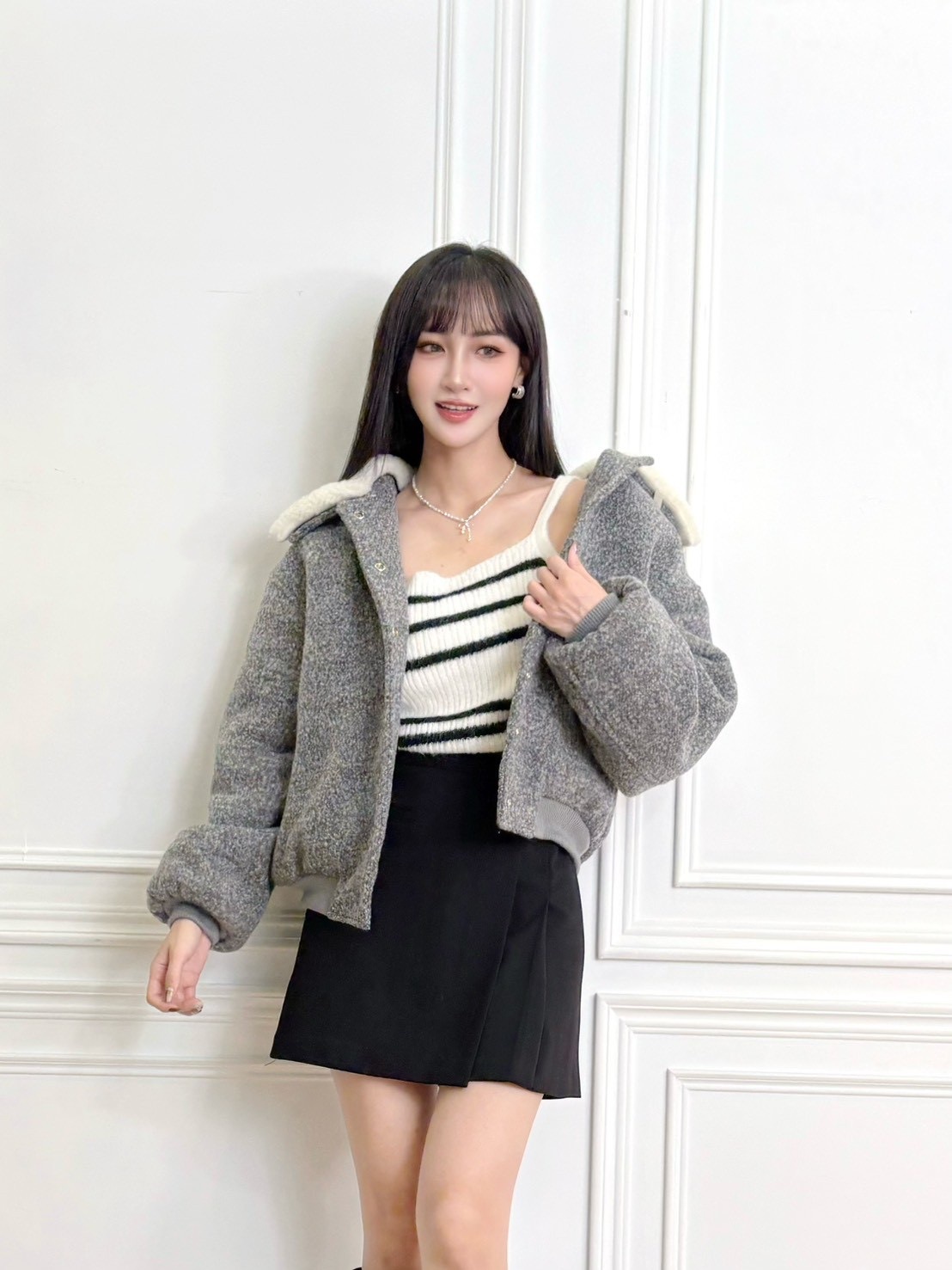 QQ毛領泰迪熊外套