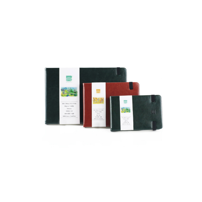 中國 BAOHONG 寶虹 學院級旅行手帳水彩本 紅/綠 中粗紋/細紋 300g