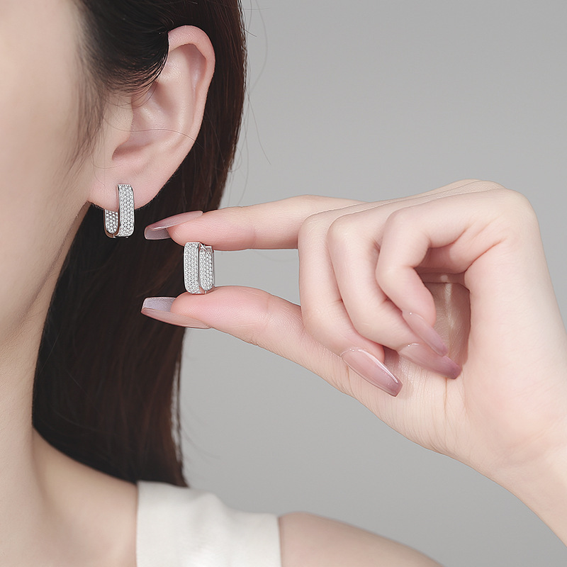 莫桑粗框型格耳環        E092C016