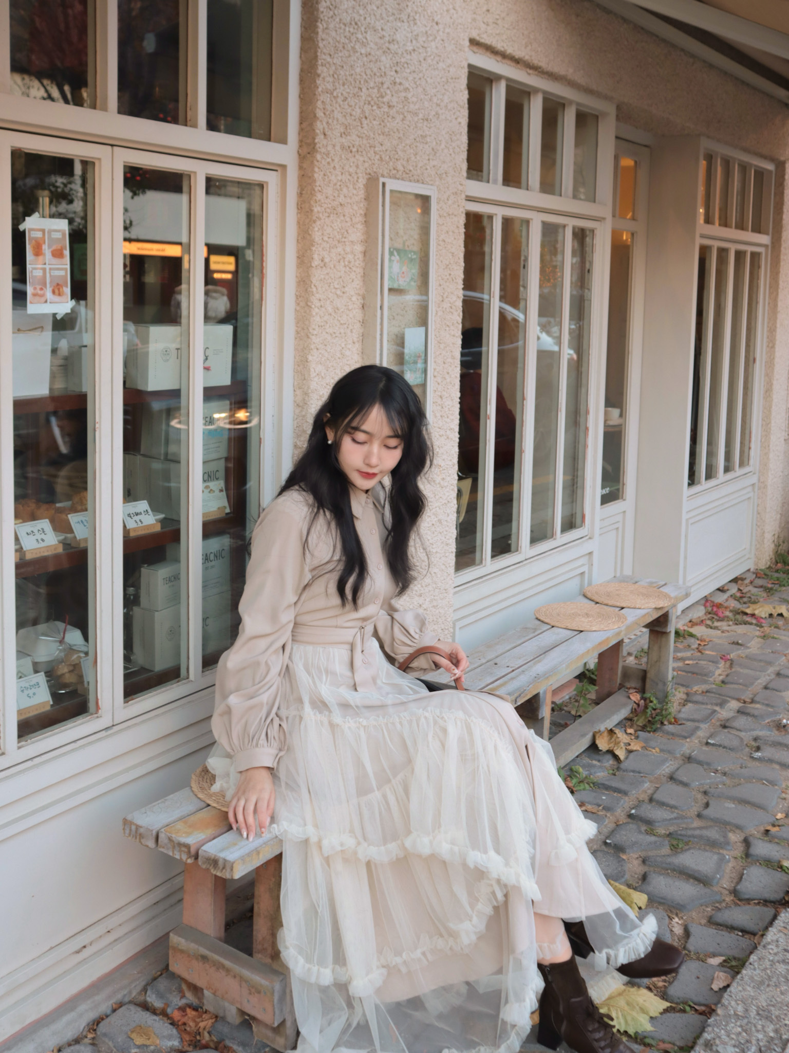 25K201 羅浮宮前設計師款仙女下凡V型多層紗裙長洋