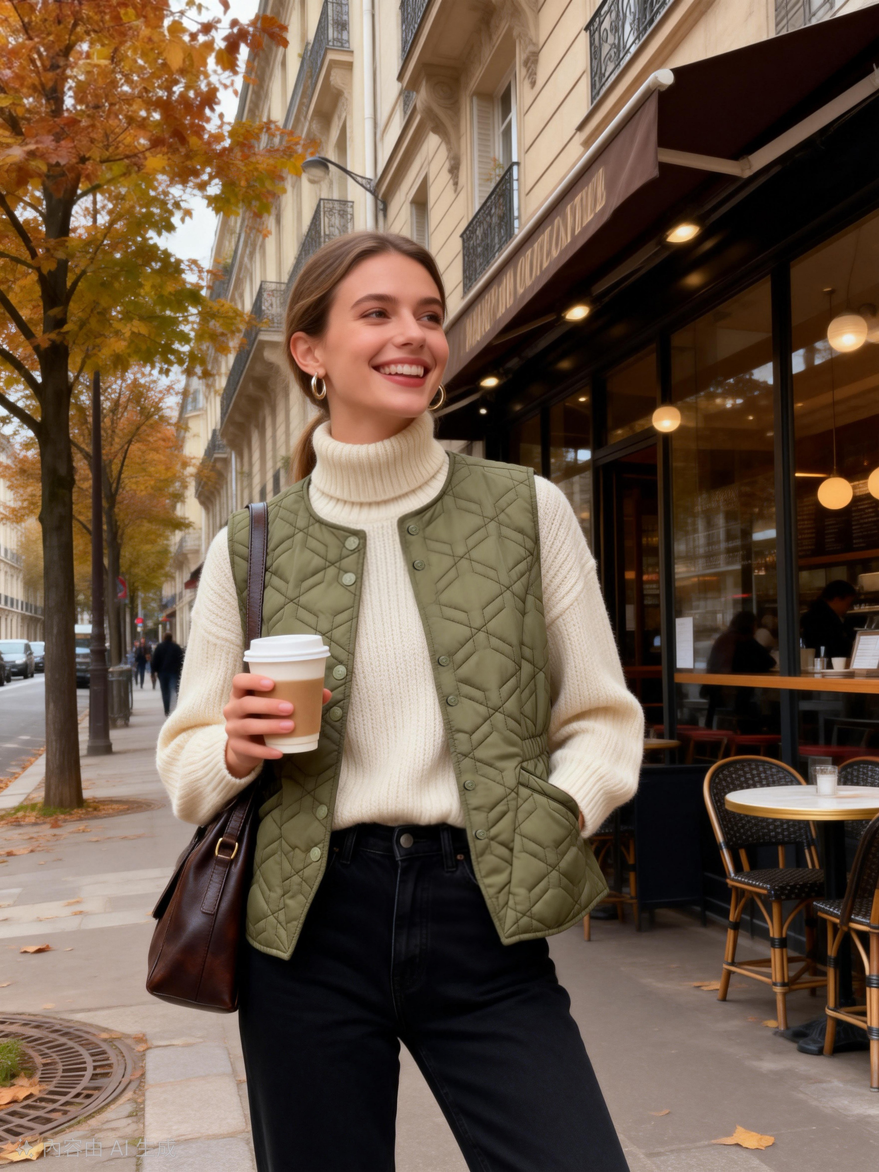 2511105 女裝菱形间棉收腰背心