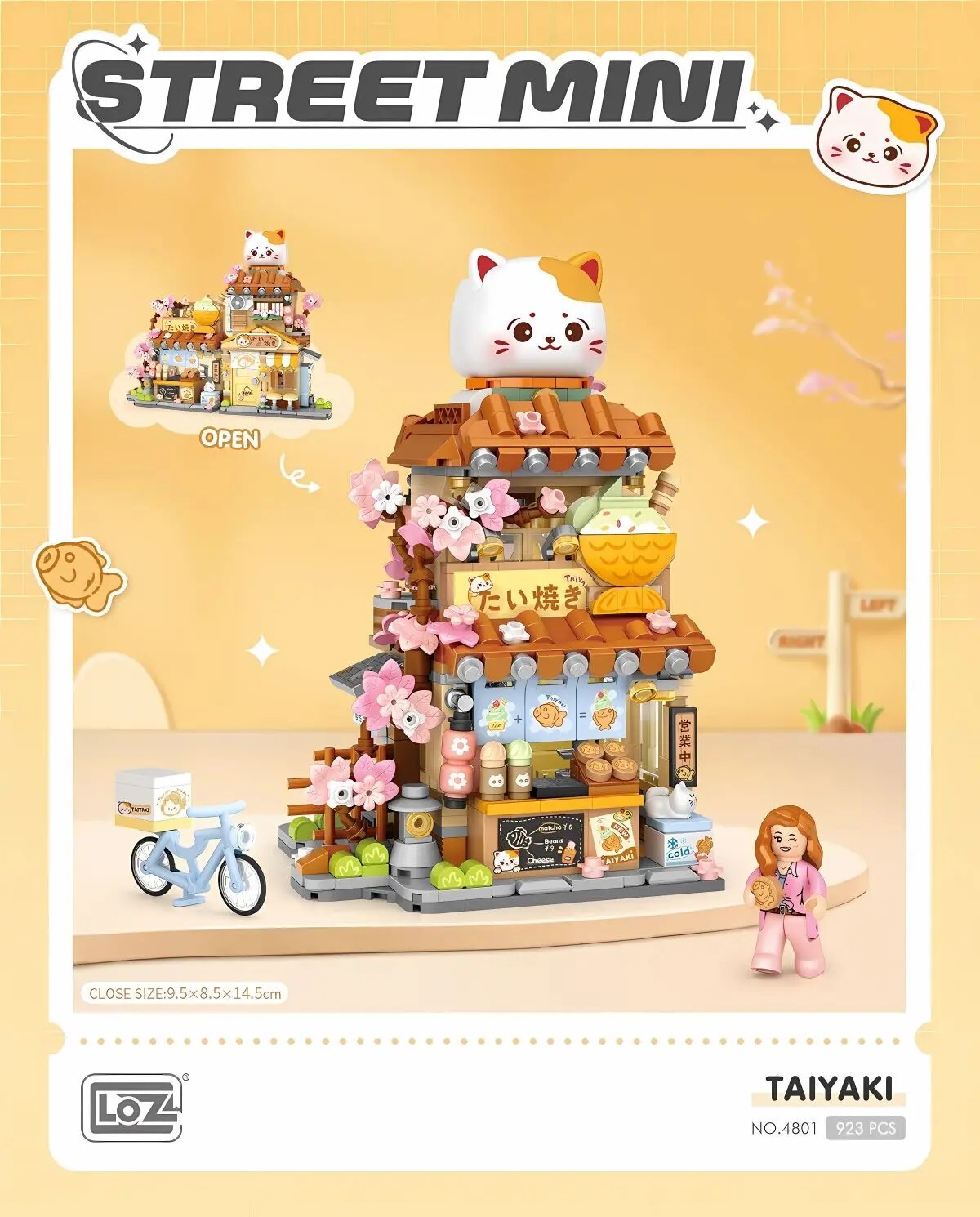 Taiyaki Shop-Opening and Closing Shopping Street Mini Building Blocks