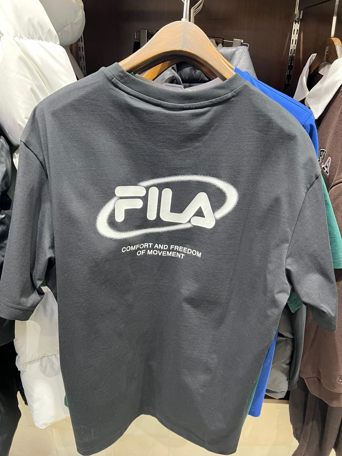 [K] FILA BLACK BIG LINEAR S/S T-SHIRT, FS2RSH2103X-BLK (KFL162)