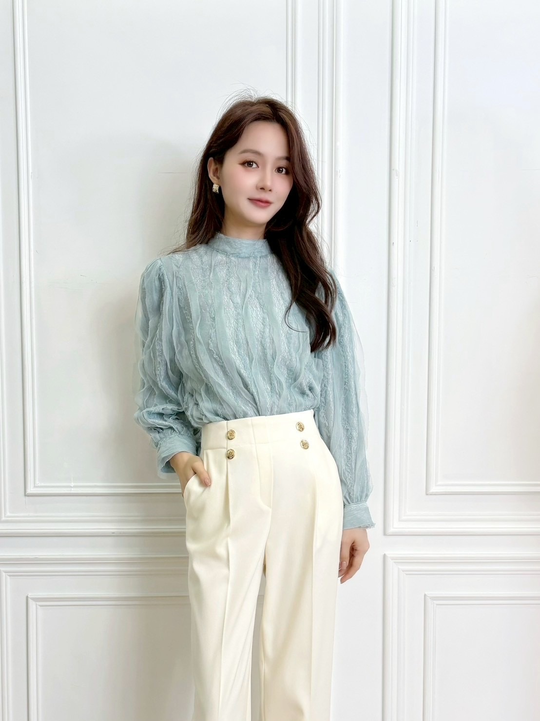 仙女多層次紗質上衣