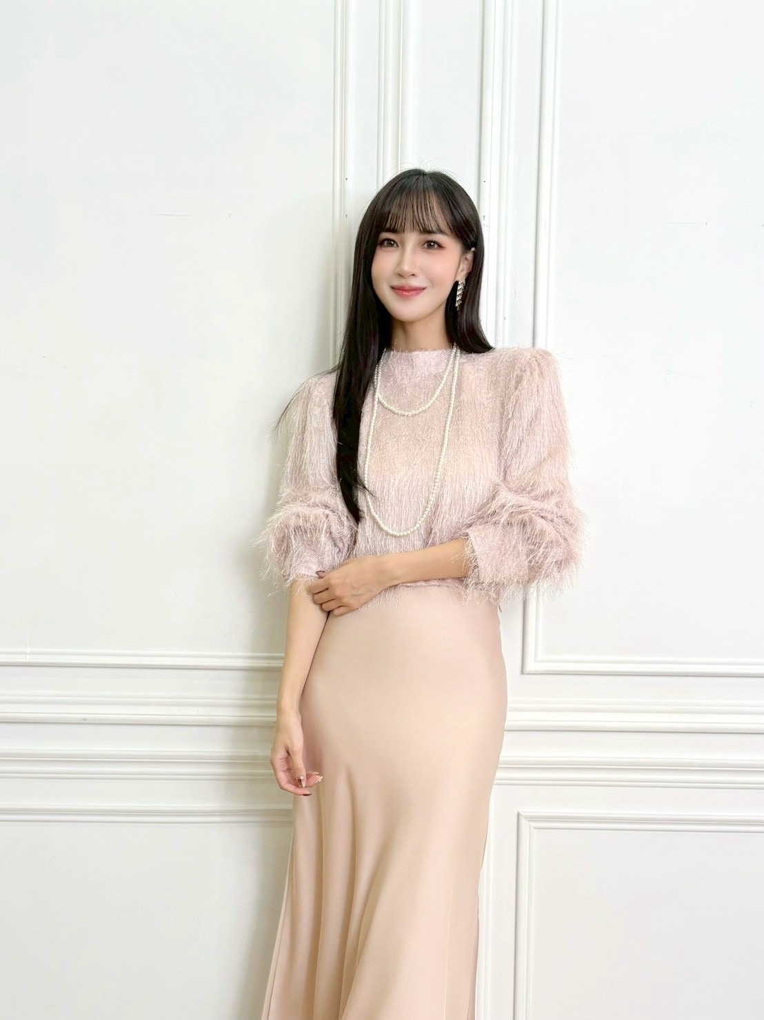 質感光澤緞面裙