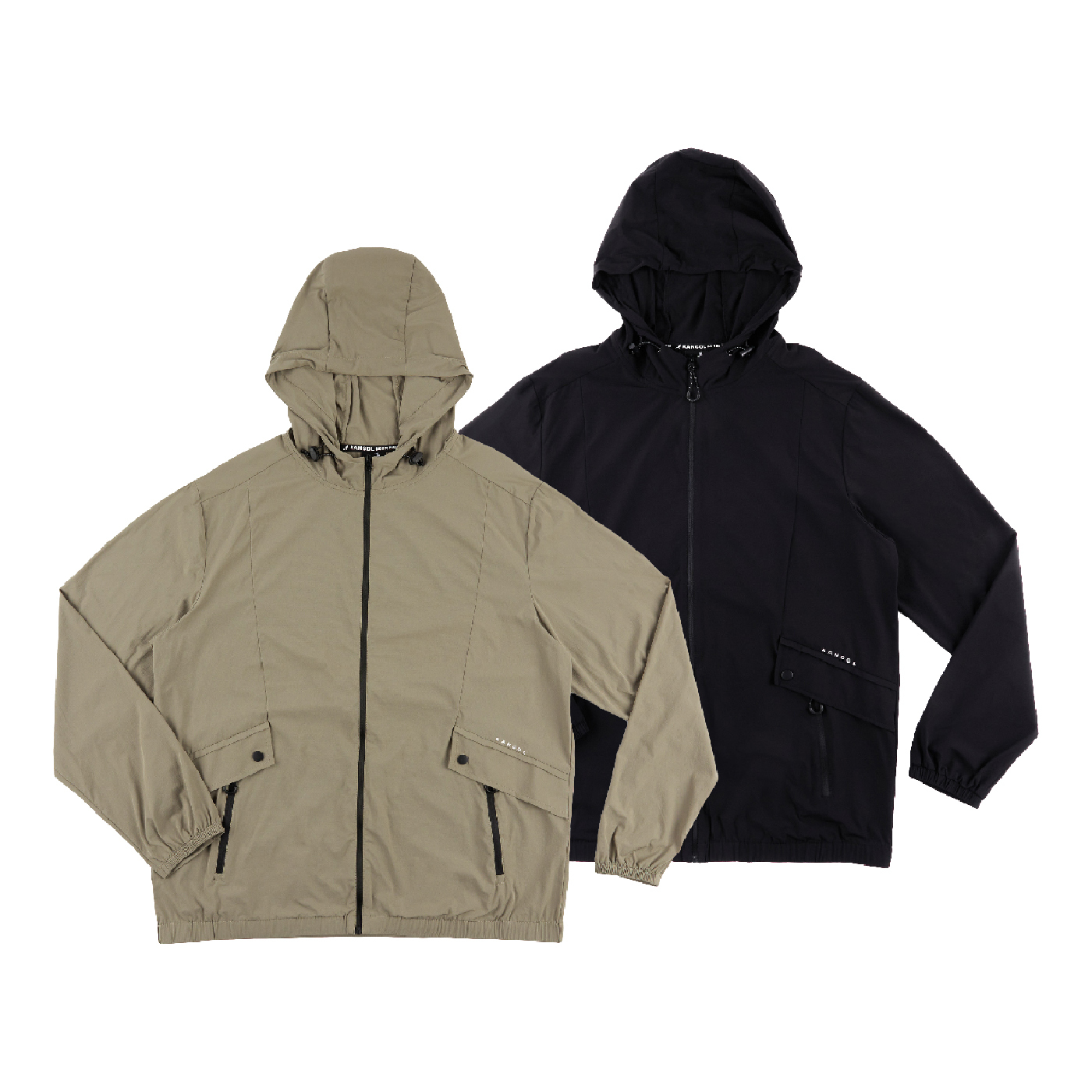 男款 KANGOL JACKET 黑色 卡其色 英國 袋鼠 抗UV 防曬 風衣 連帽 外套【63211423】