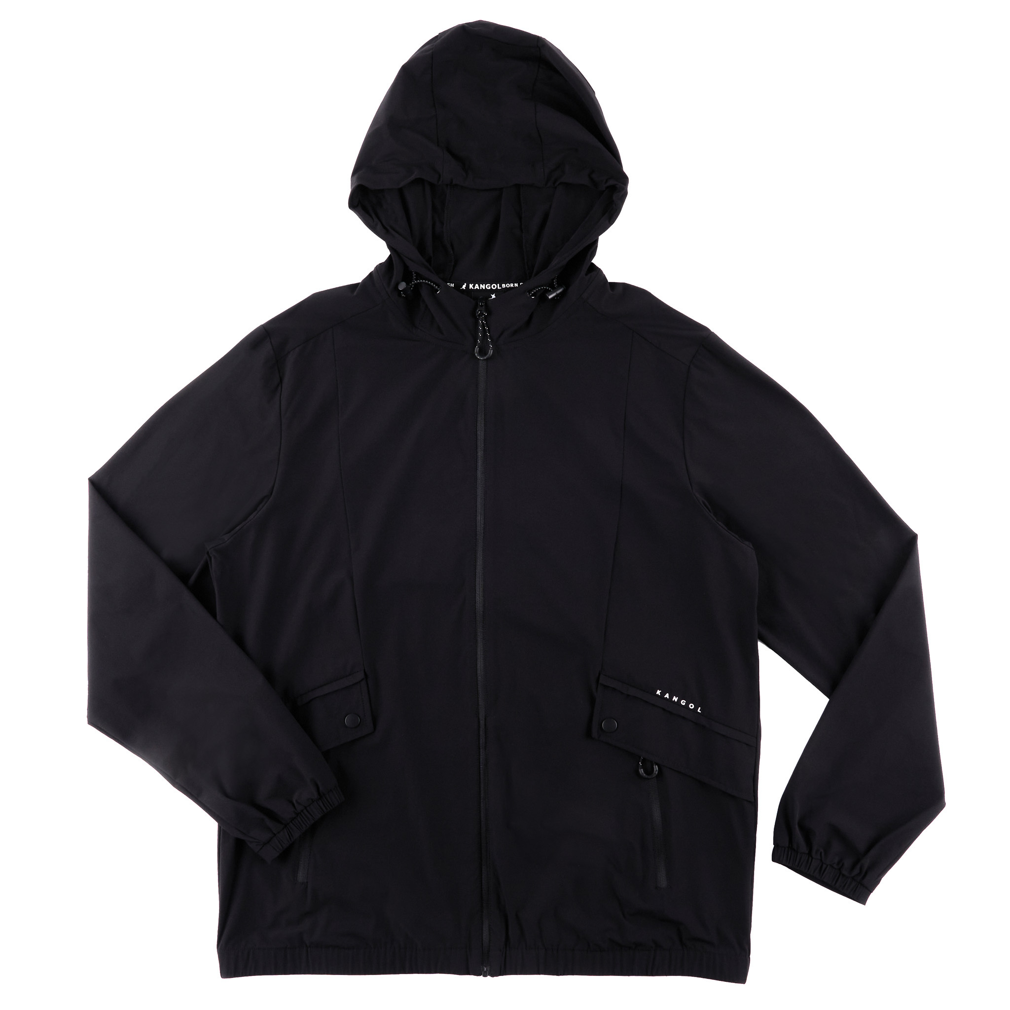 男款 KANGOL JACKET 黑色 卡其色 英國 袋鼠 抗UV 防曬 風衣 連帽 外套【63211423】