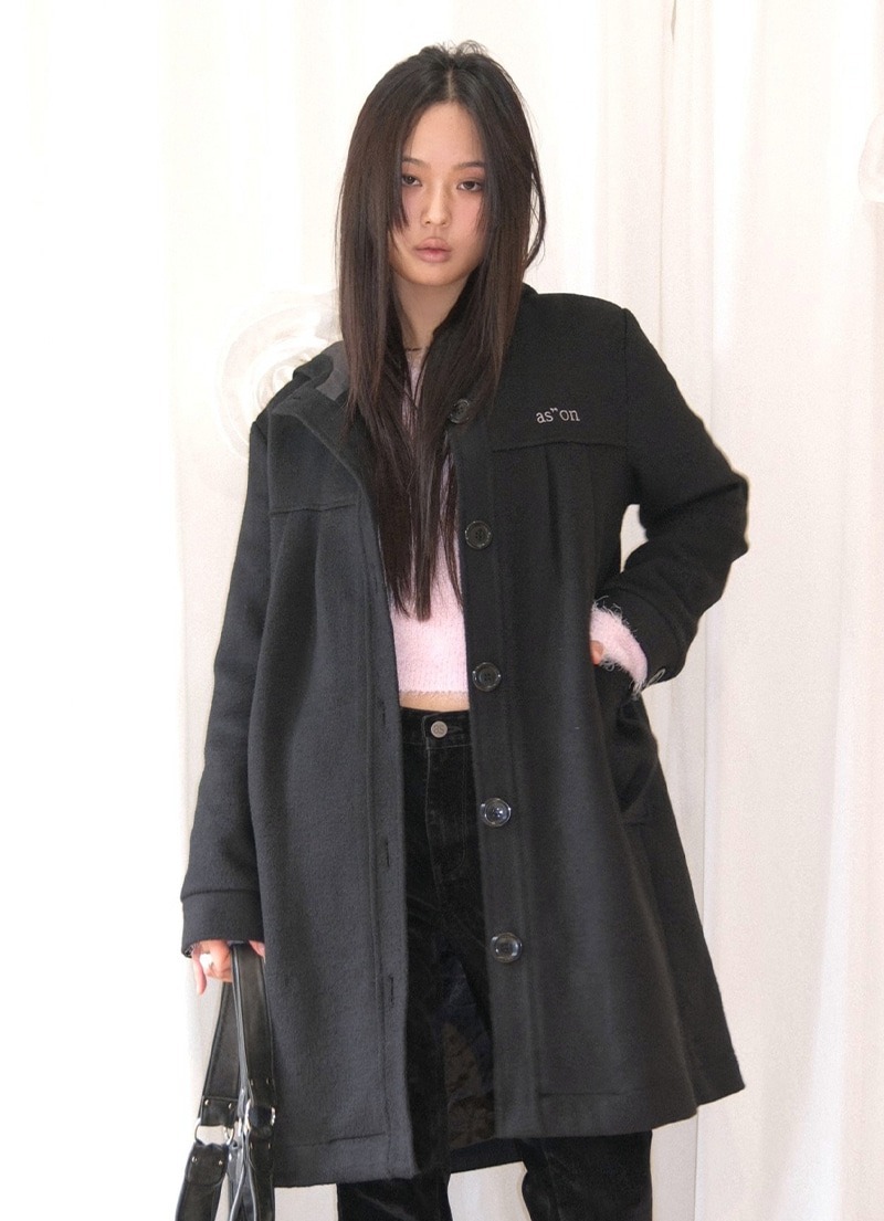 ASON ALLO HOOD LONG COAT