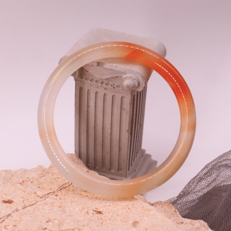 【天然石水晶手鐲】圈口尺寸54～55 小金魚瑪瑙/彩虹閃片晶洞細閃粉櫻花瑪瑙