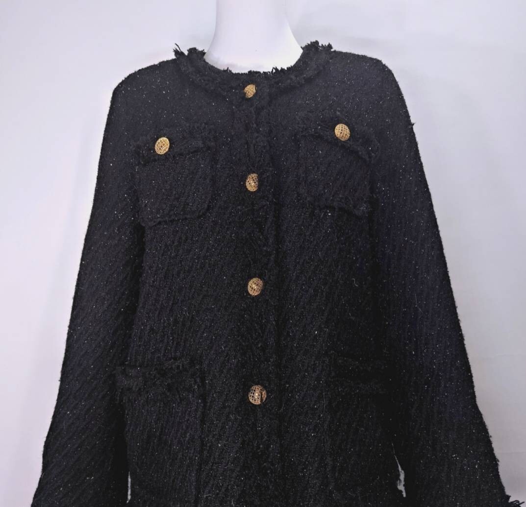 經典小香風流蘇邊羽絨保暖外套 C17