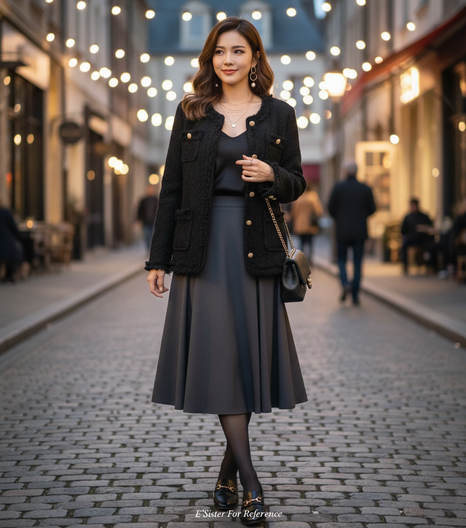 經典小香風流蘇邊羽絨保暖外套 C17